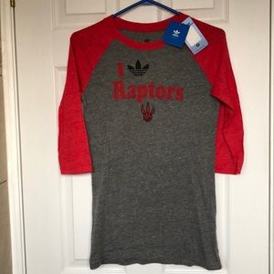 Brand new Adidas Raptors 3/4 Sleeve Top